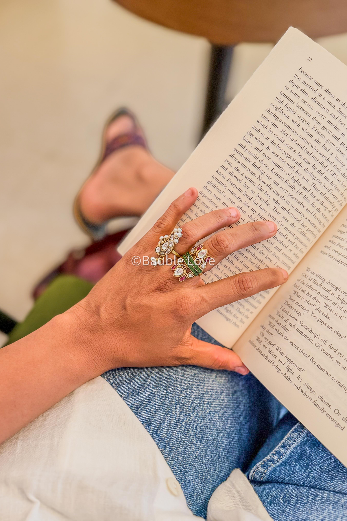 Panchi Jadau Ring