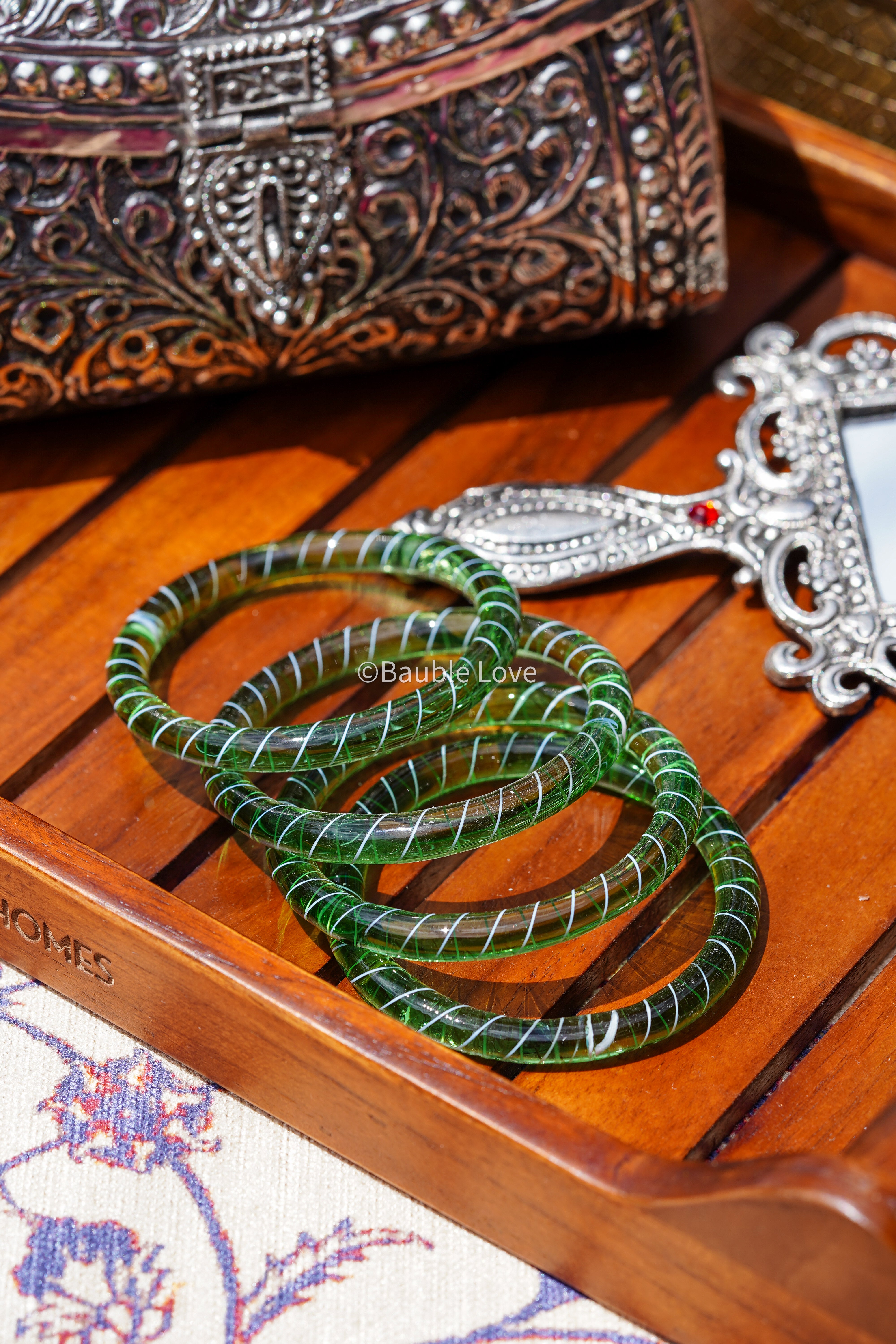 Stripe Glass Bangle (Set of 2)