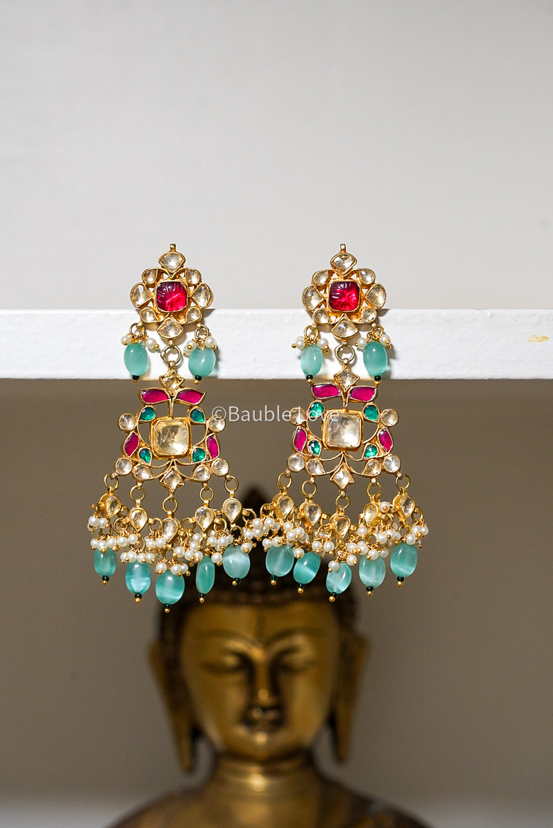 Medha Pachi Kundan Earrings