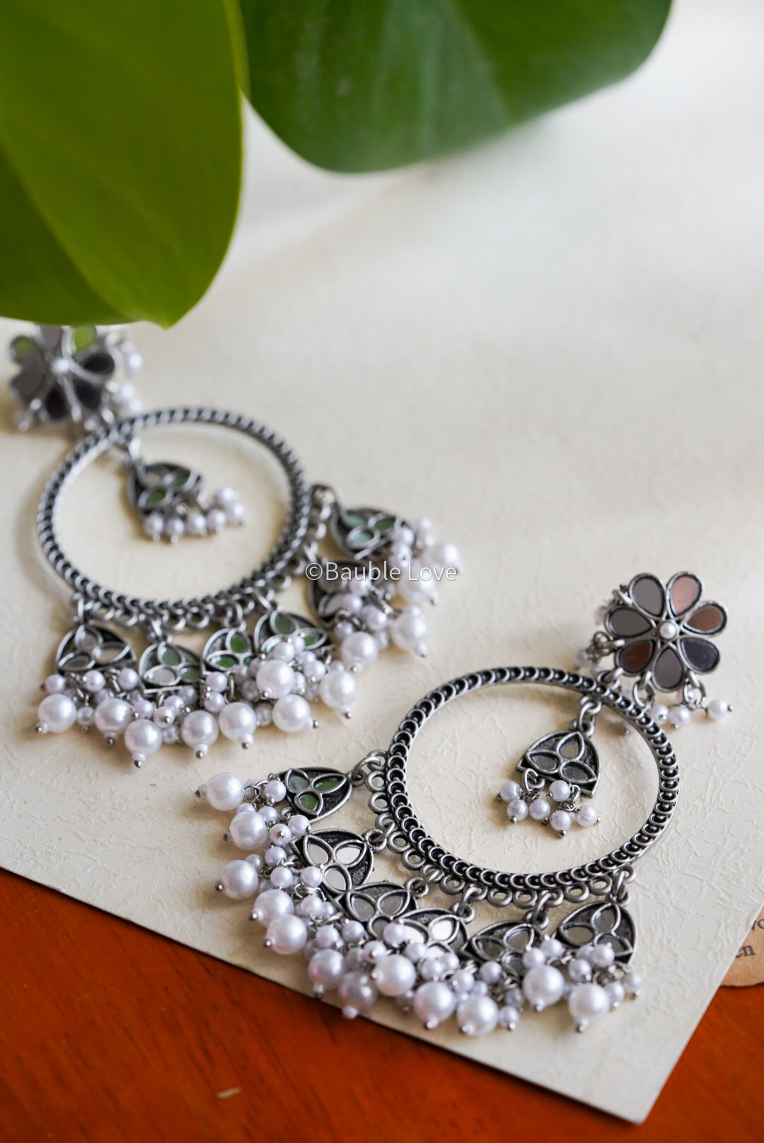 Floral Mirror Earrings