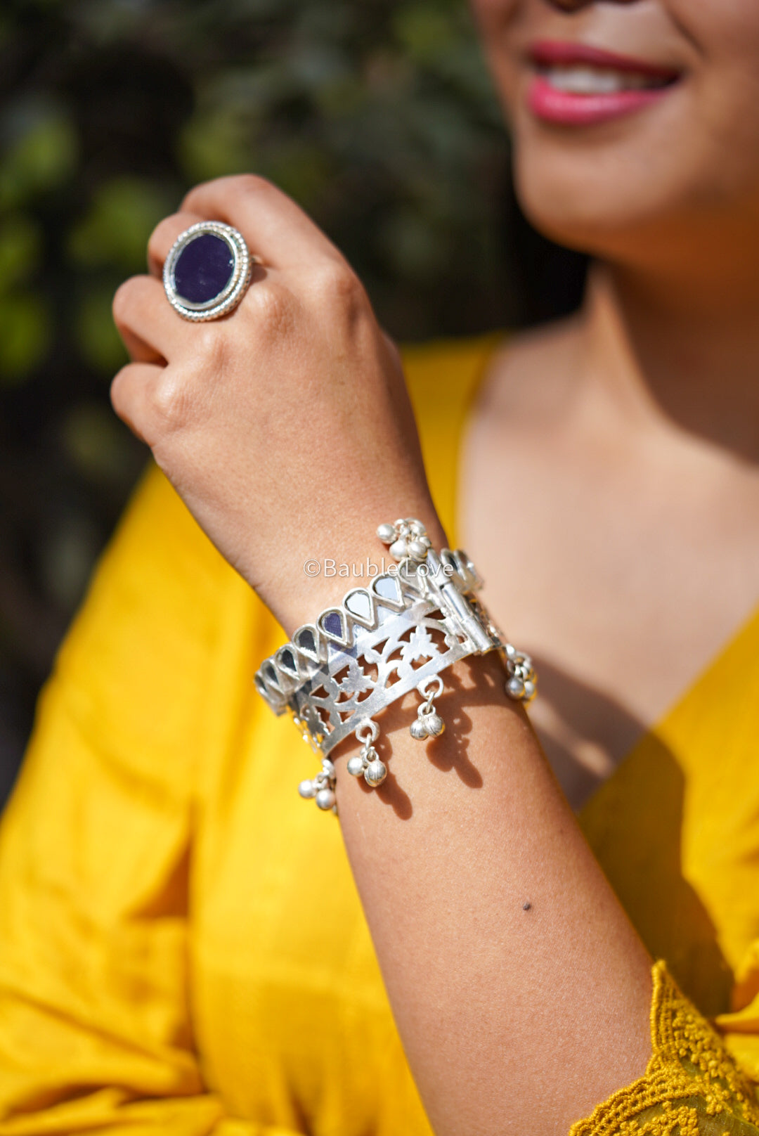 Filigree Glass Cuff (White)