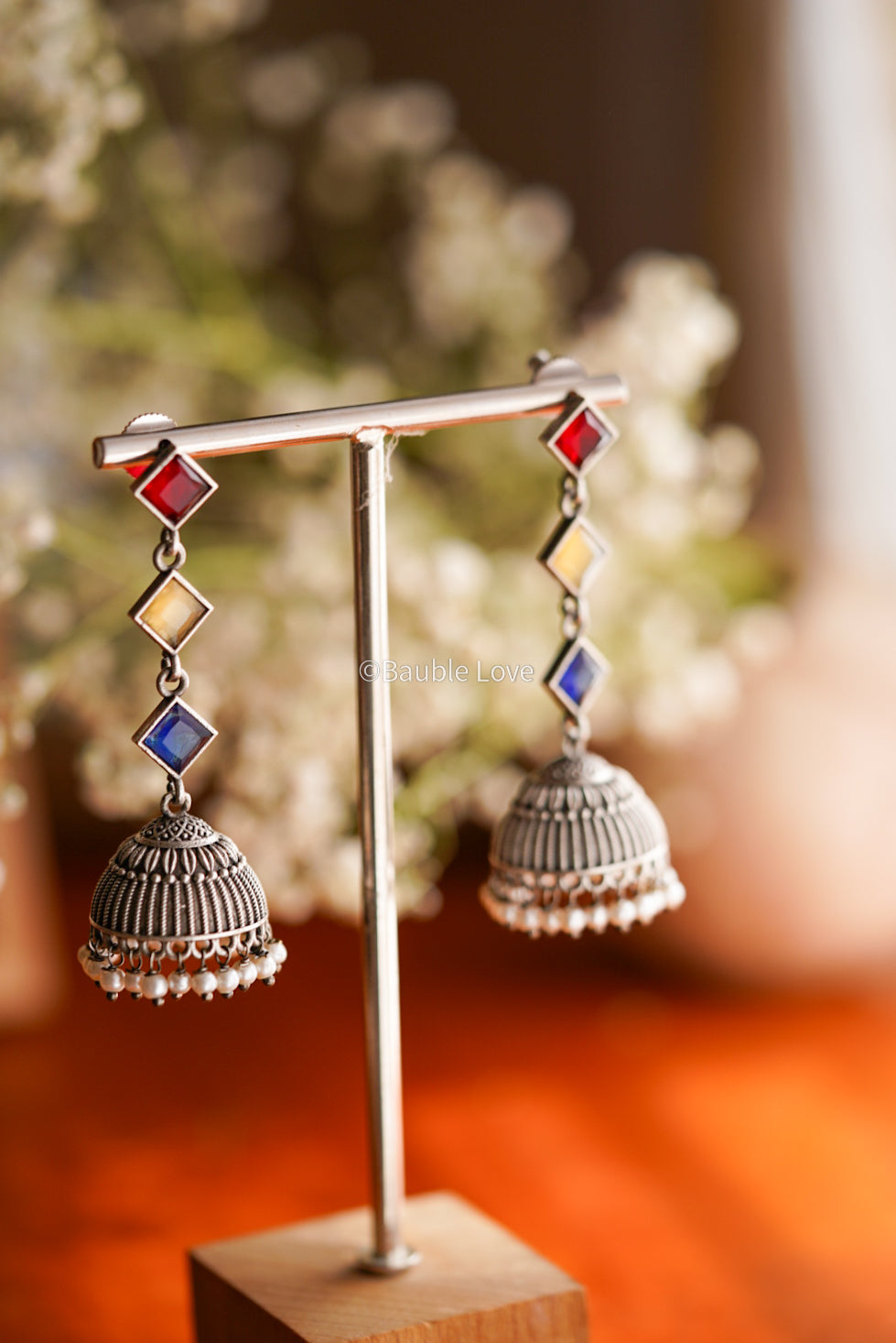 Pastel Trio Jhumka Earrings