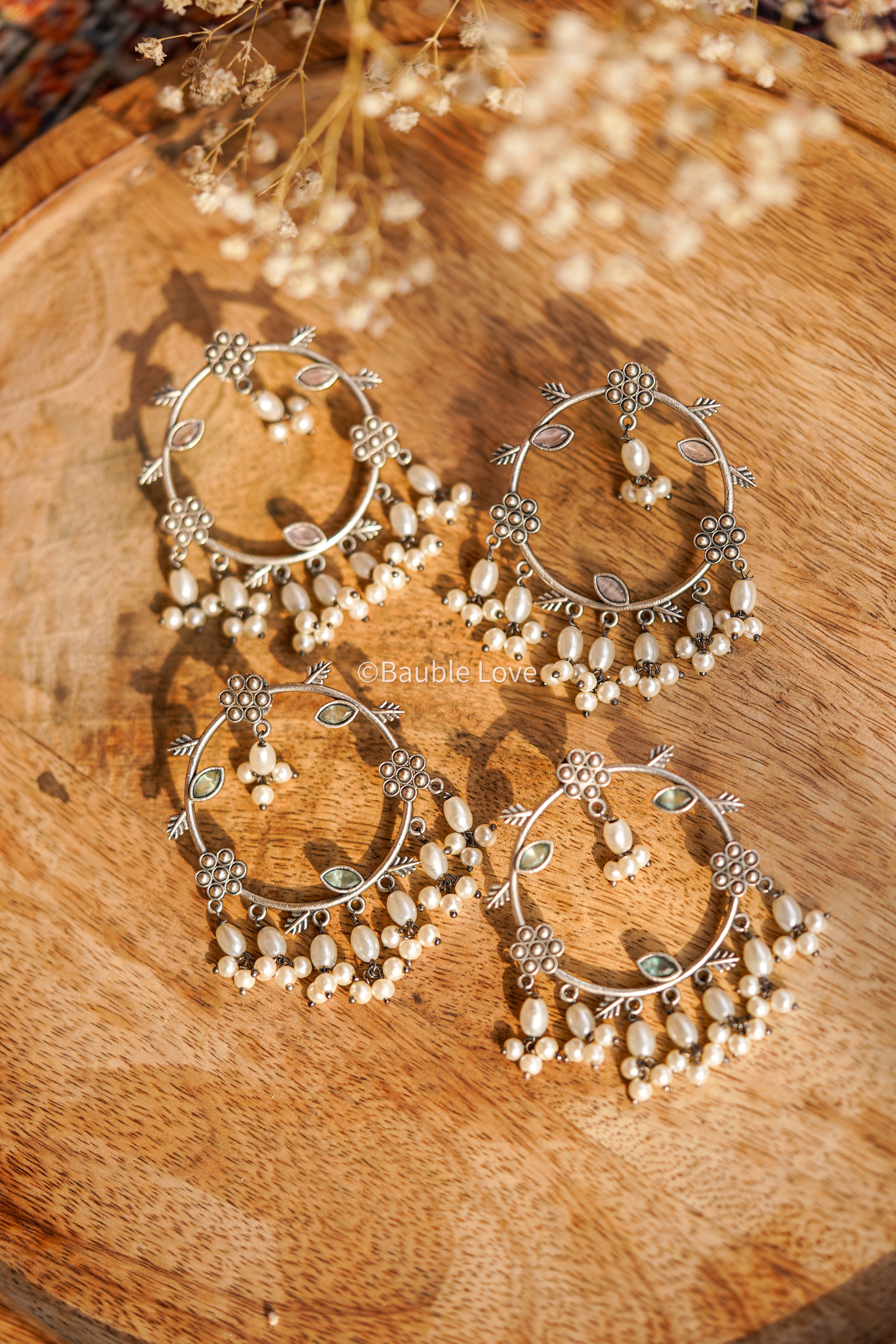 Floral Round Earrings