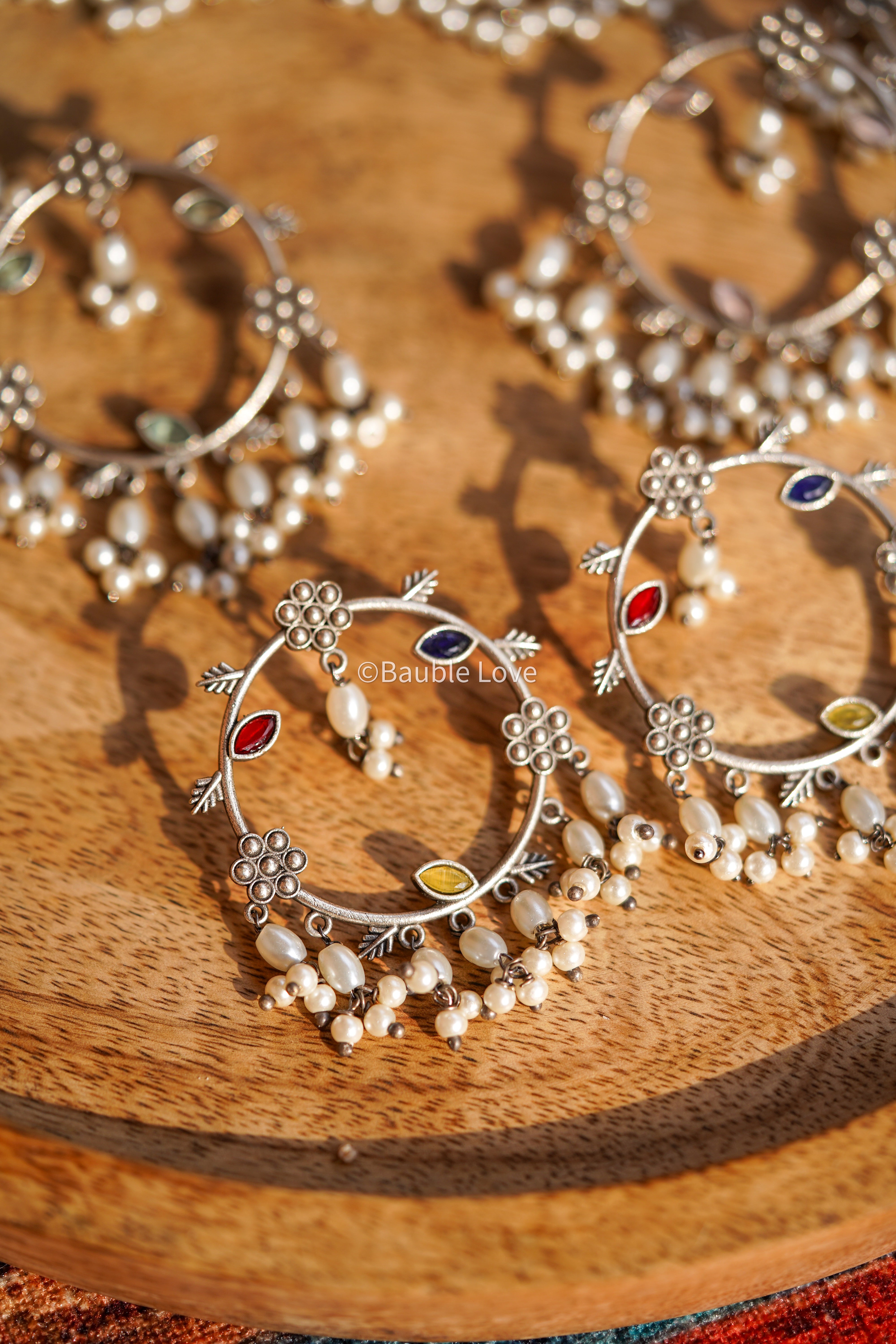 Floral Round Earrings