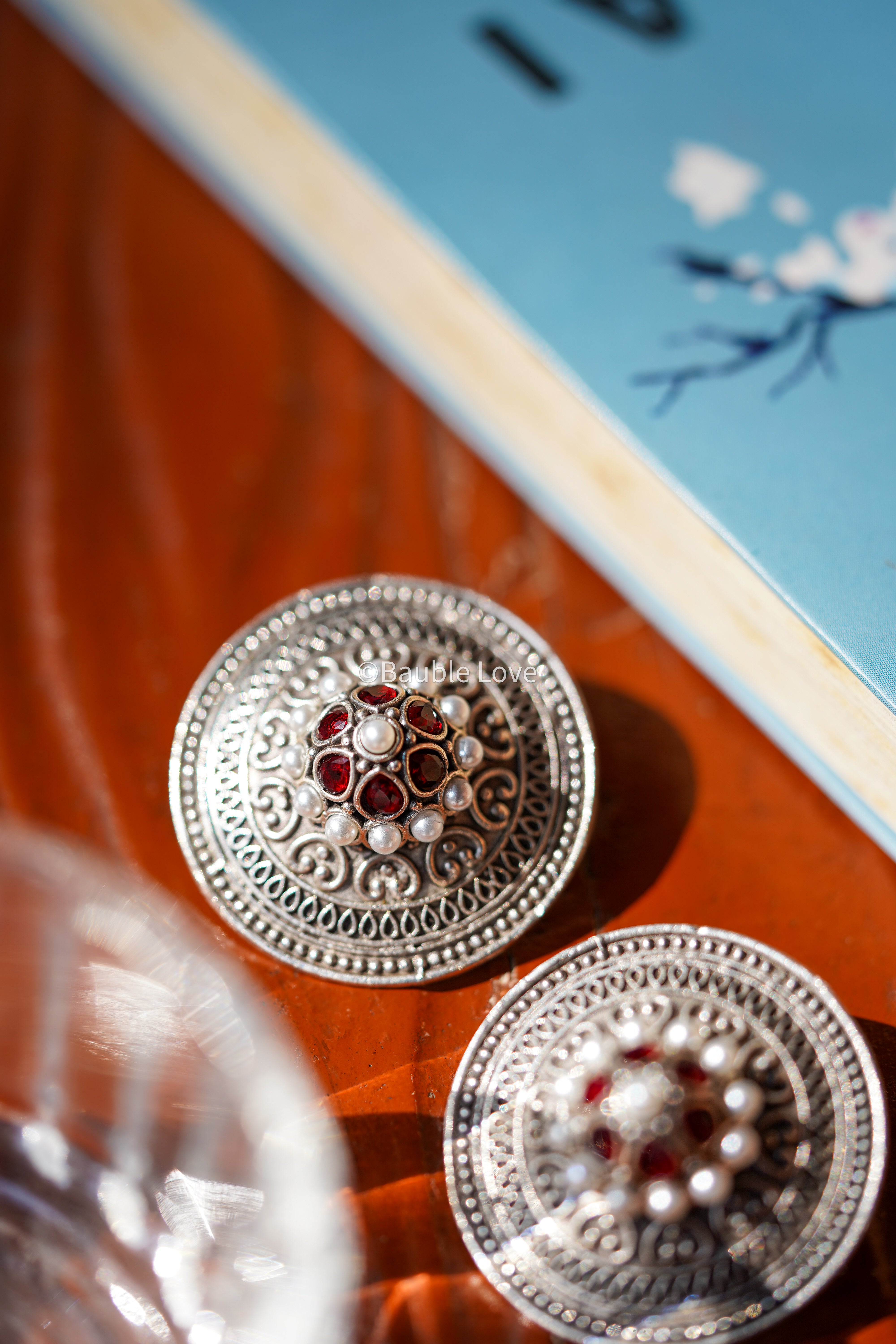 Floral Brass Stud Earrings