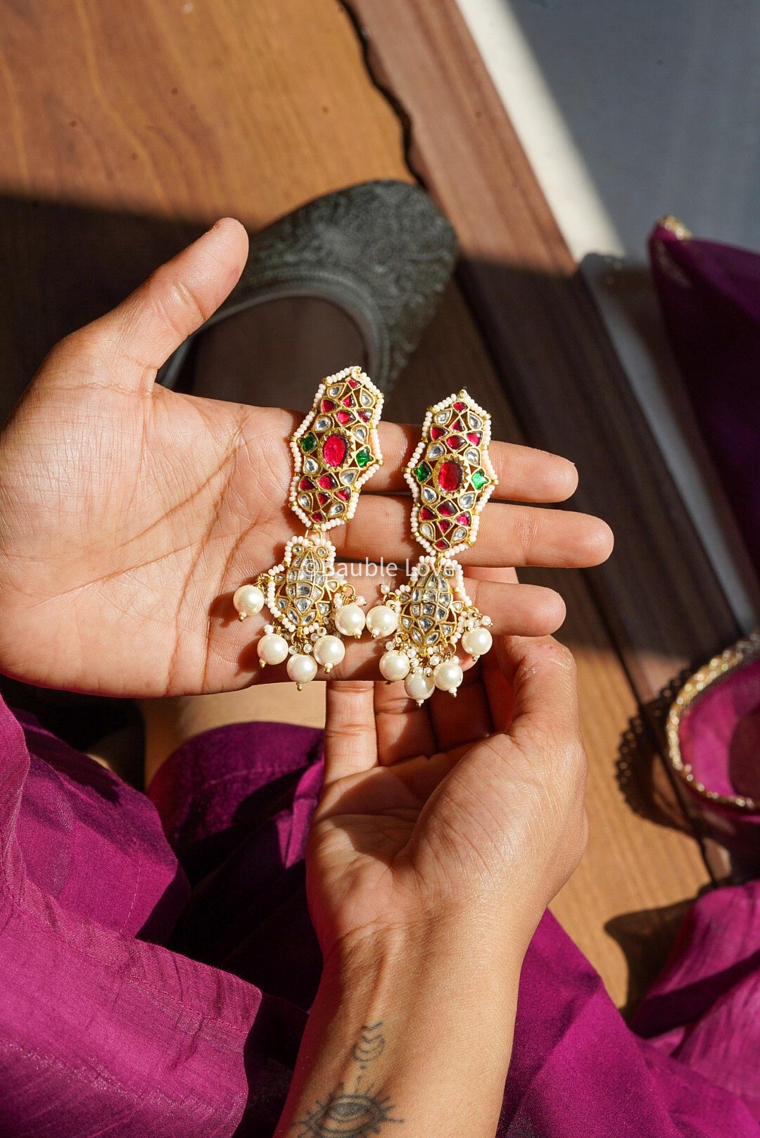 Mosaic Jadau  Earrings (Multicolour)