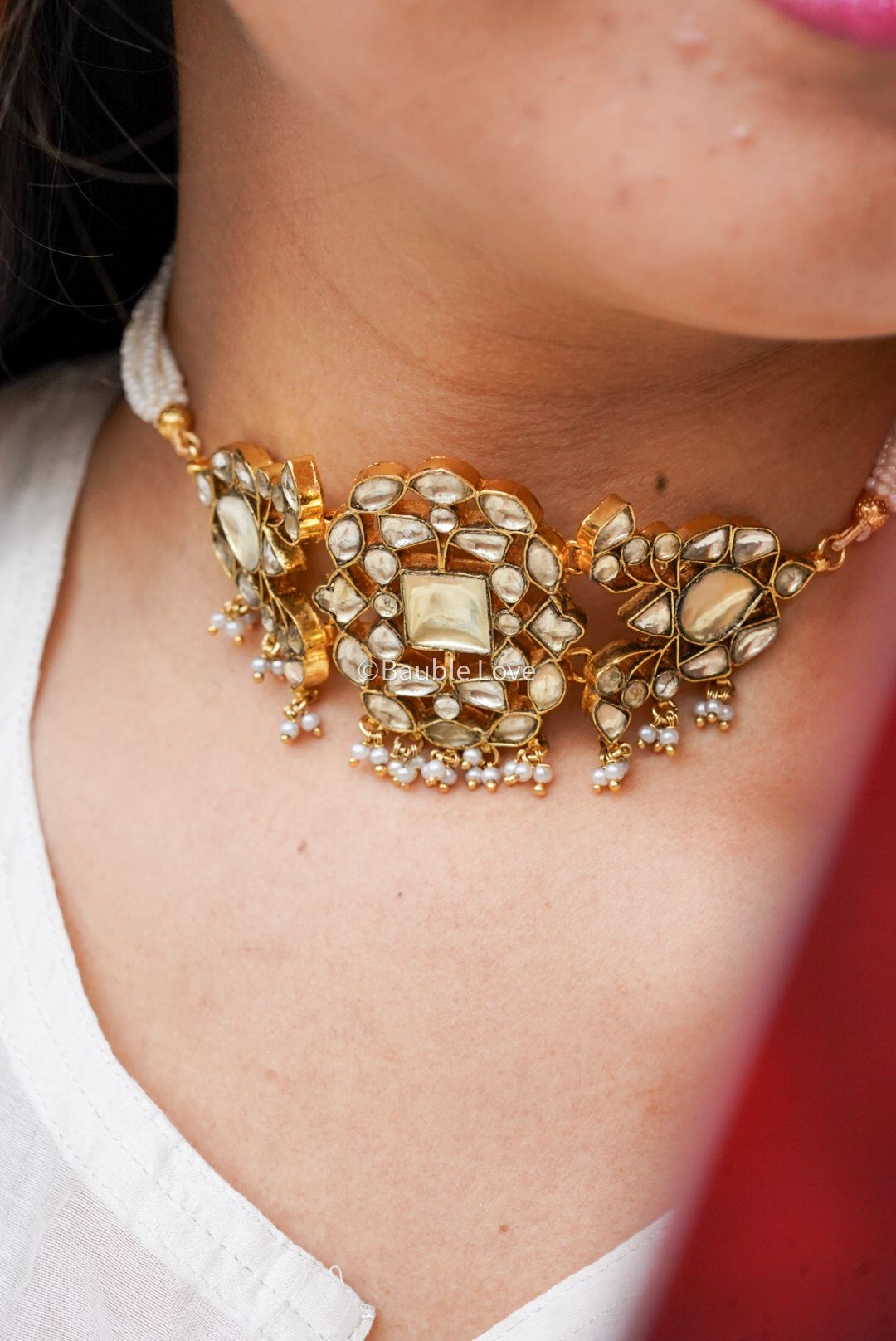 Bianaca Kundan Necklace Set (With Earrings)