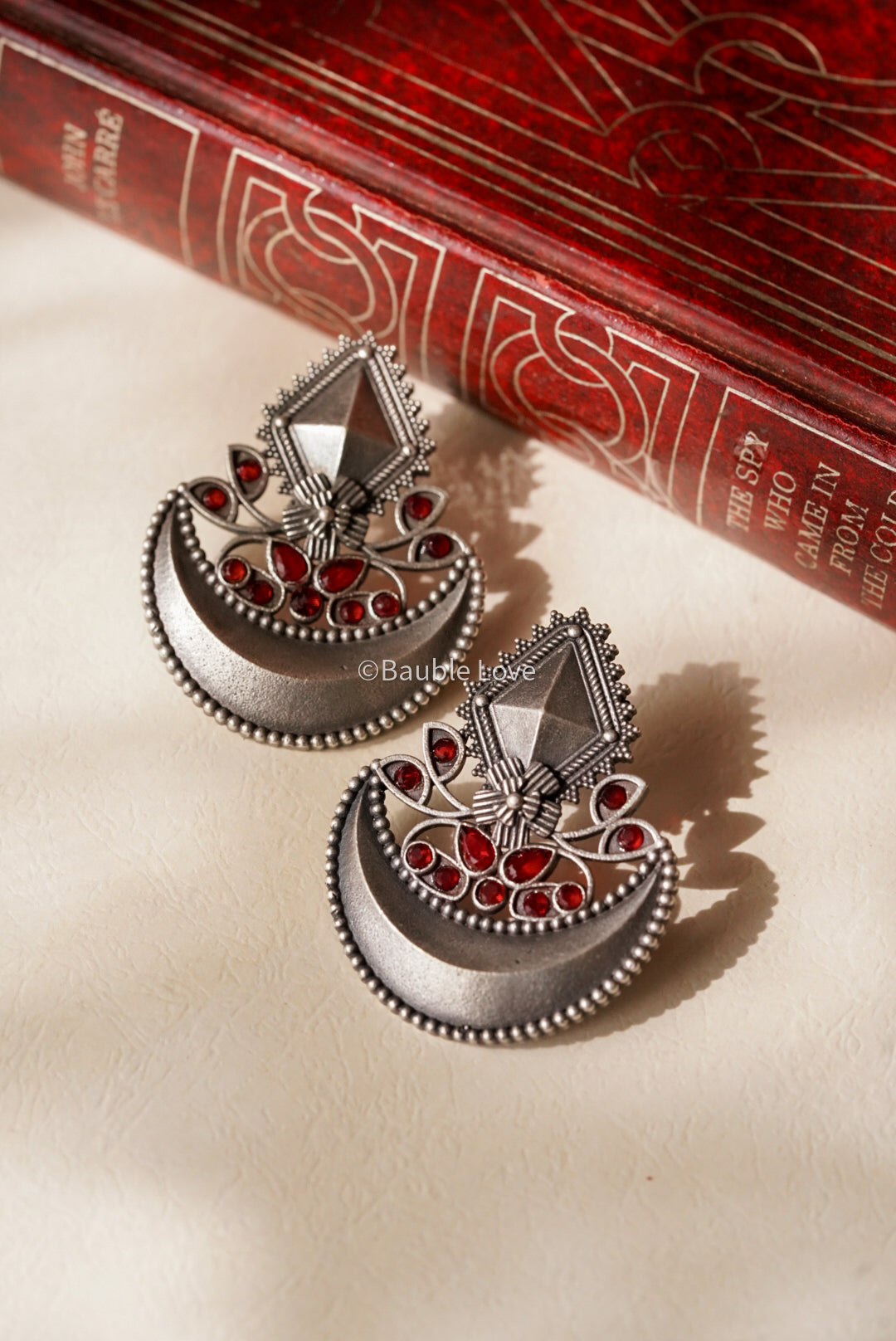 Crescent Earrings (Red)