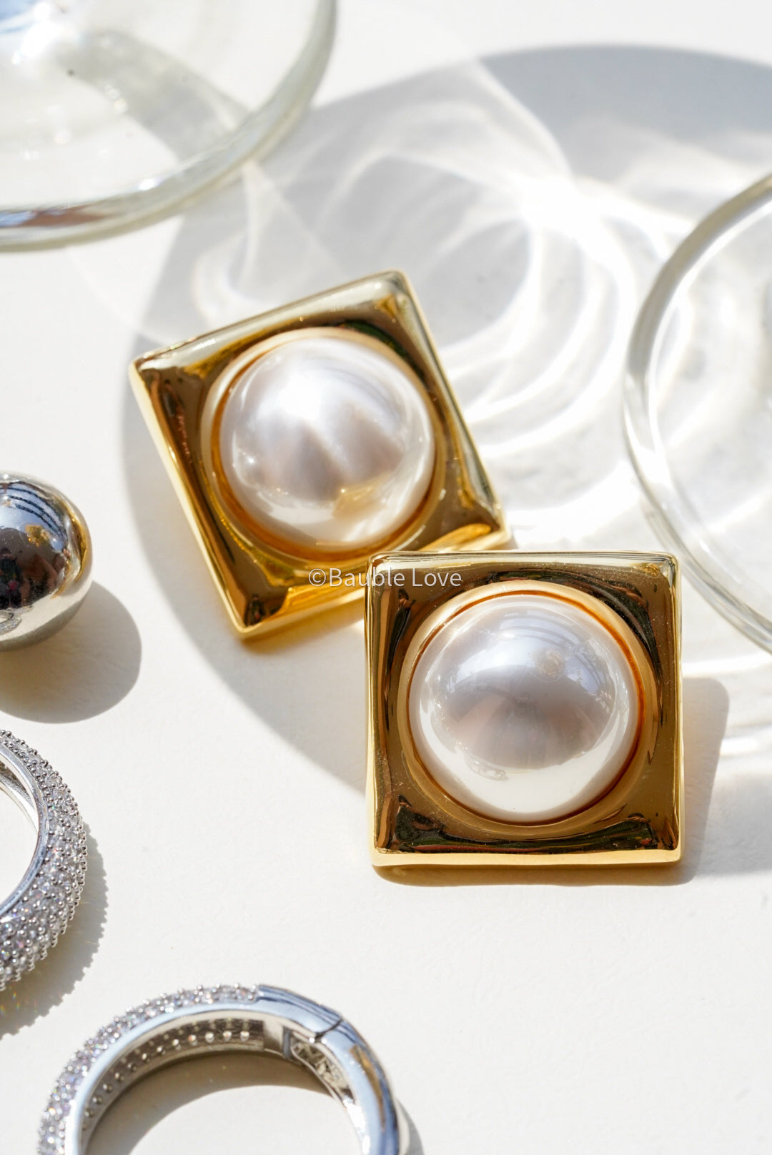 Pearl Dice Earrings