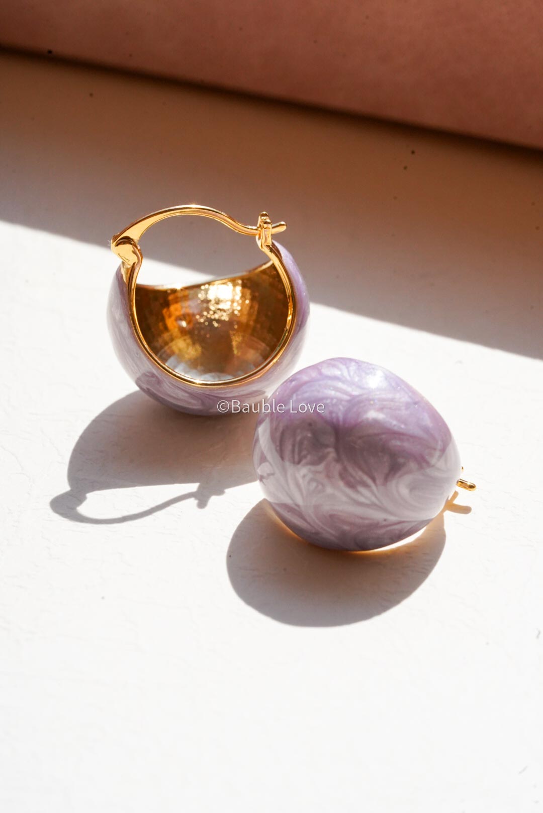 Marble Drop Earrings (Purple)