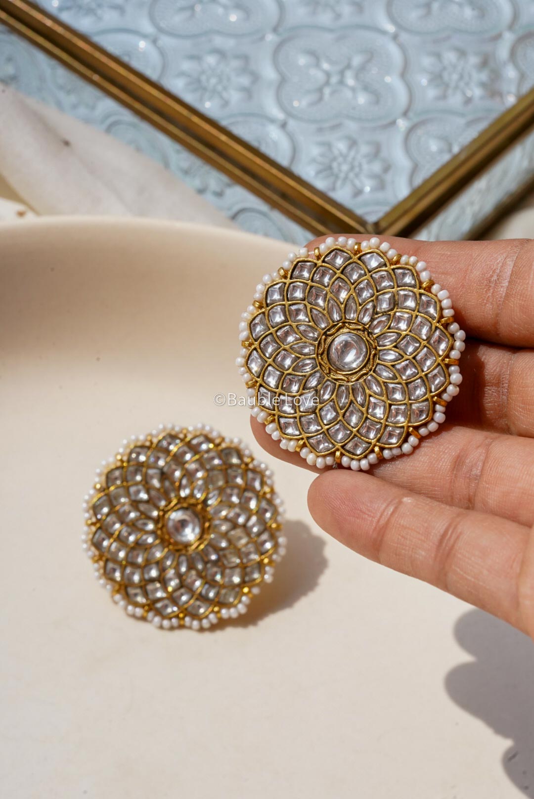 Gaya Jadau Polki Earrings