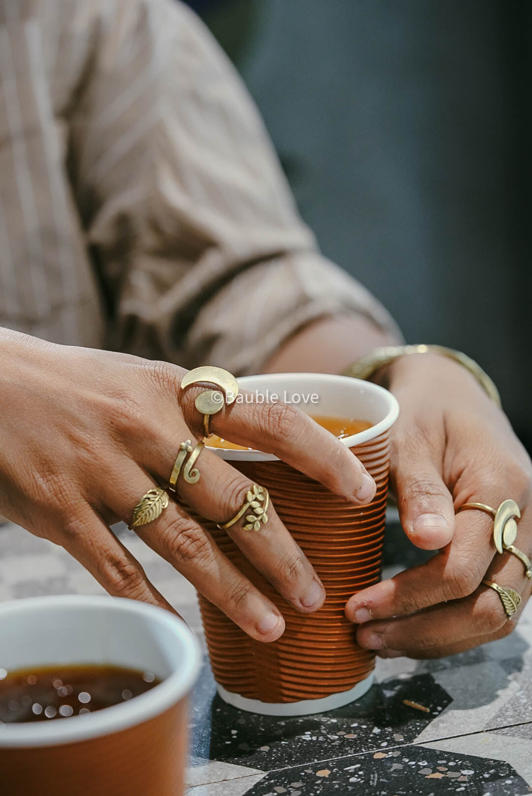 Enya Brass Rings (Set of 8)