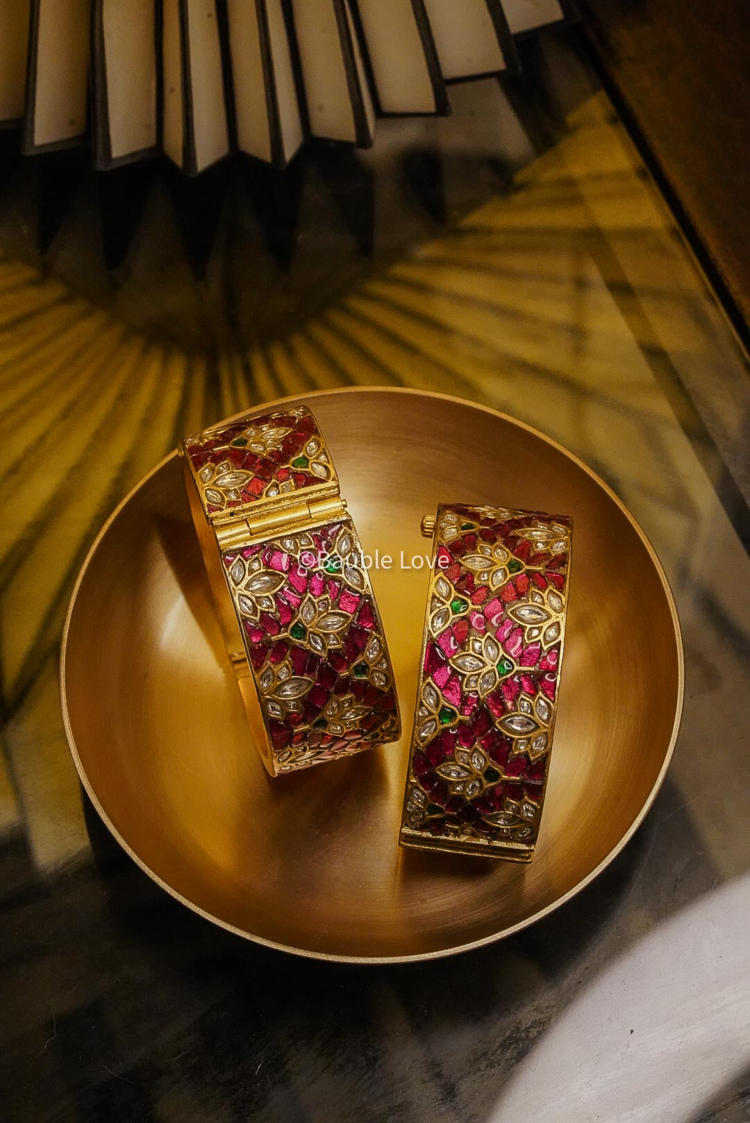 Mrinmayi Jadau Cuff (Pink)
