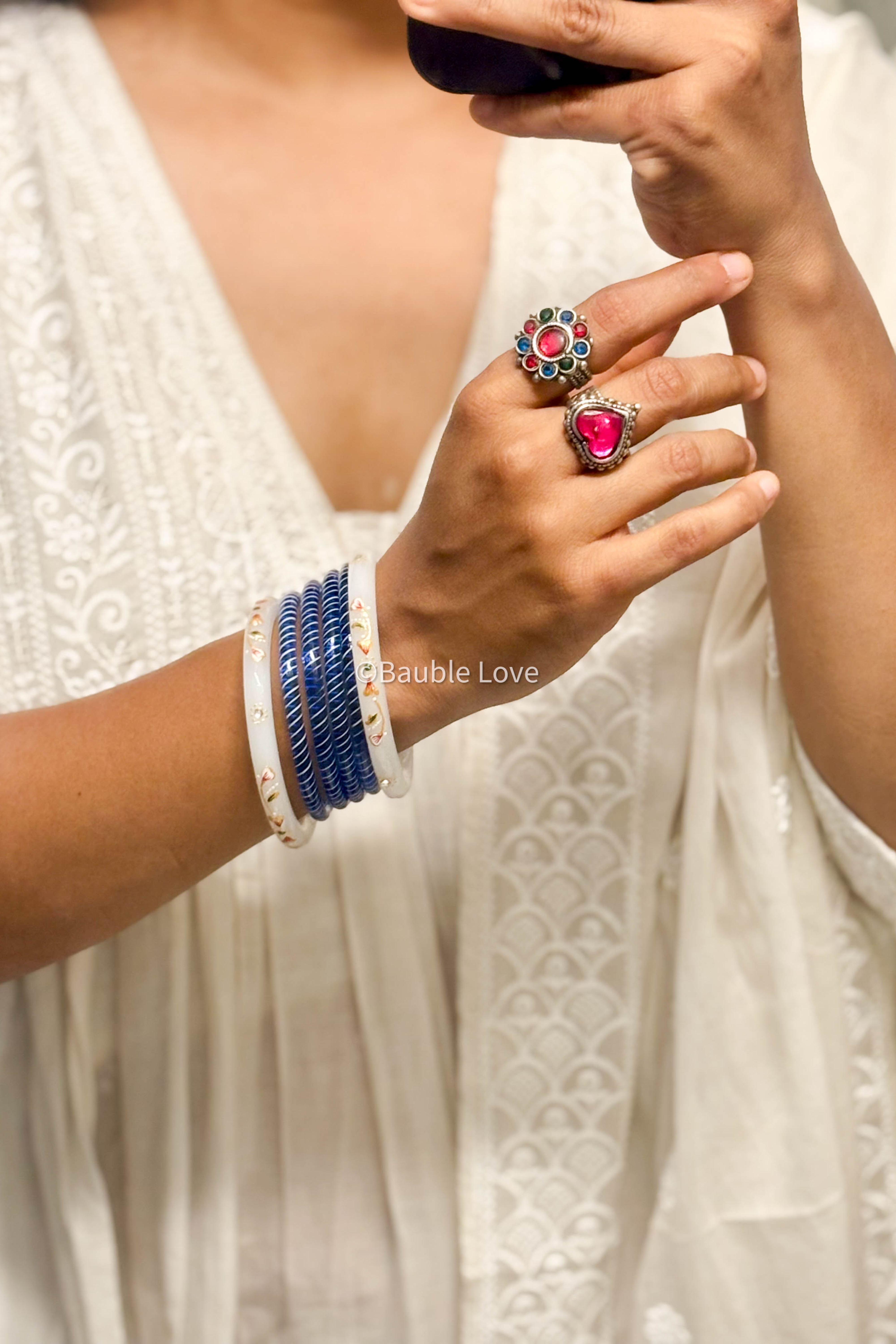 Stripe Glass Bangle (Set of 2)