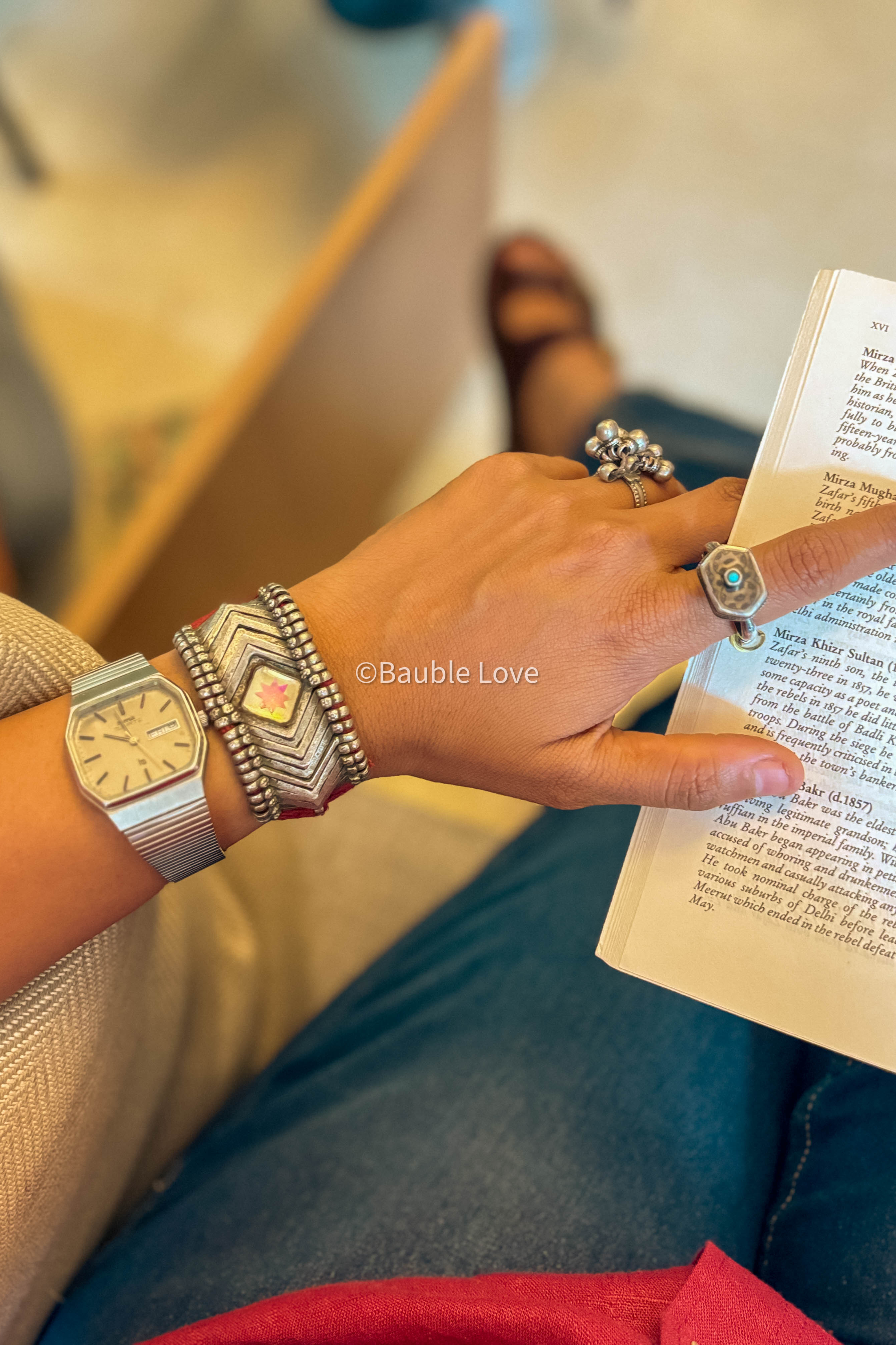 Glass Chandi Bracelet (Adjustable)