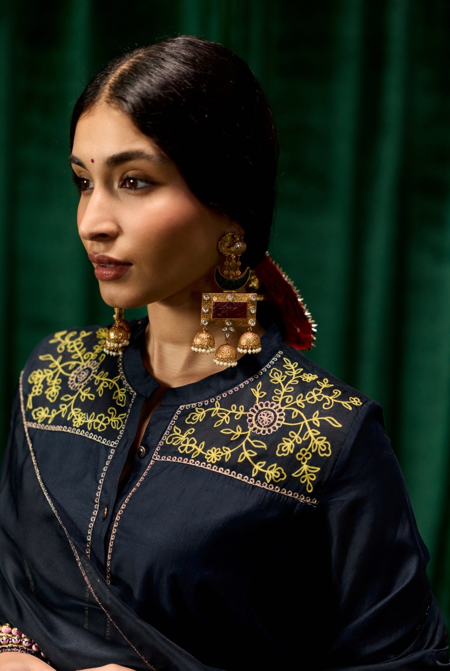 Melange Maroon Earrings