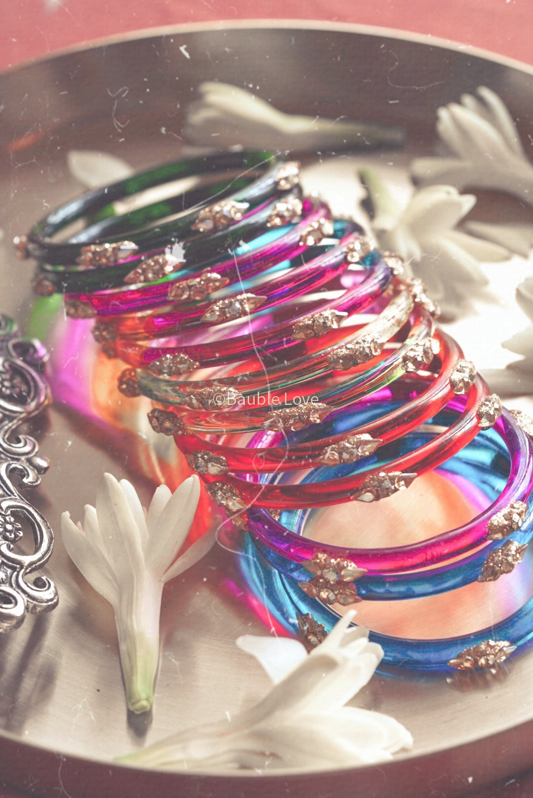 Pia Glitter Glass Bangle (Set of 4)