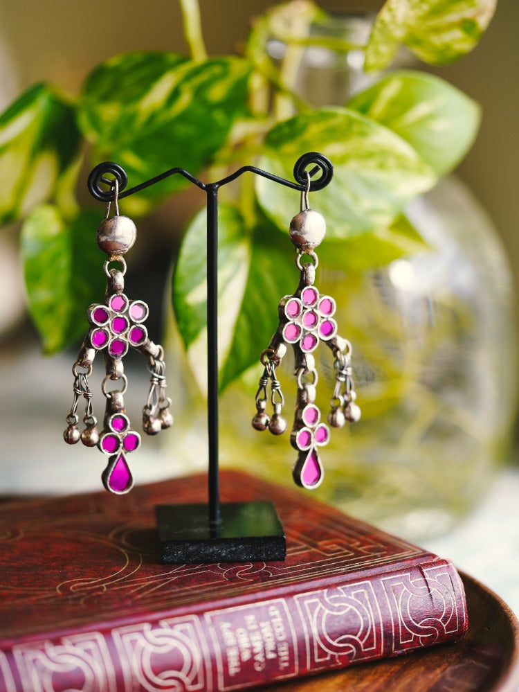 Glass earrings clearance