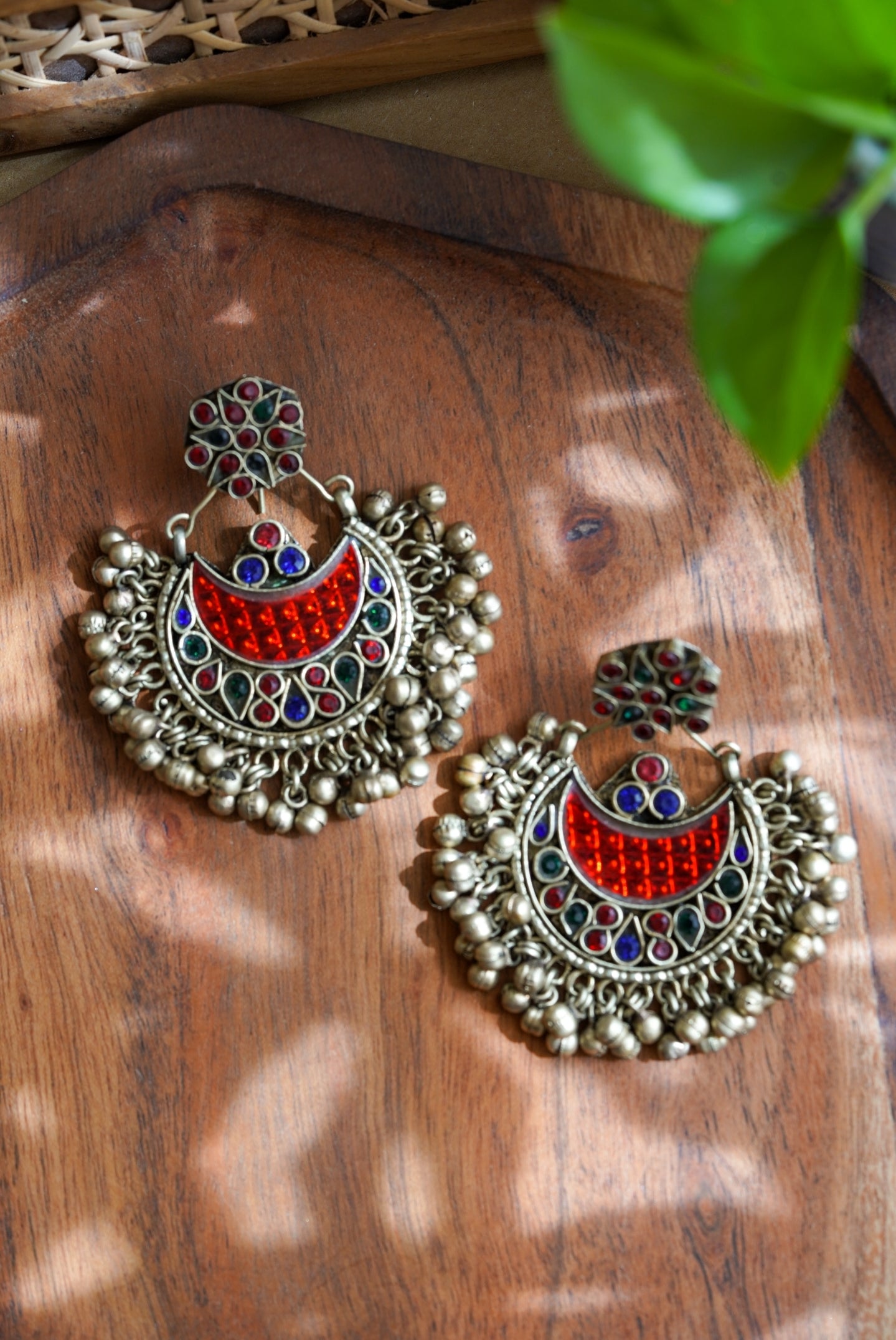 Vedah Afghan Earrings (Red)